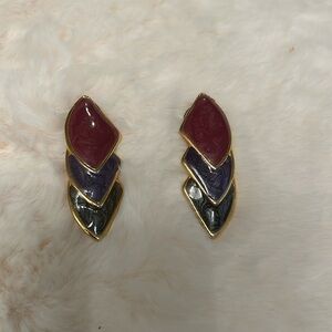 Triple Layer Geometric Resin Earrings